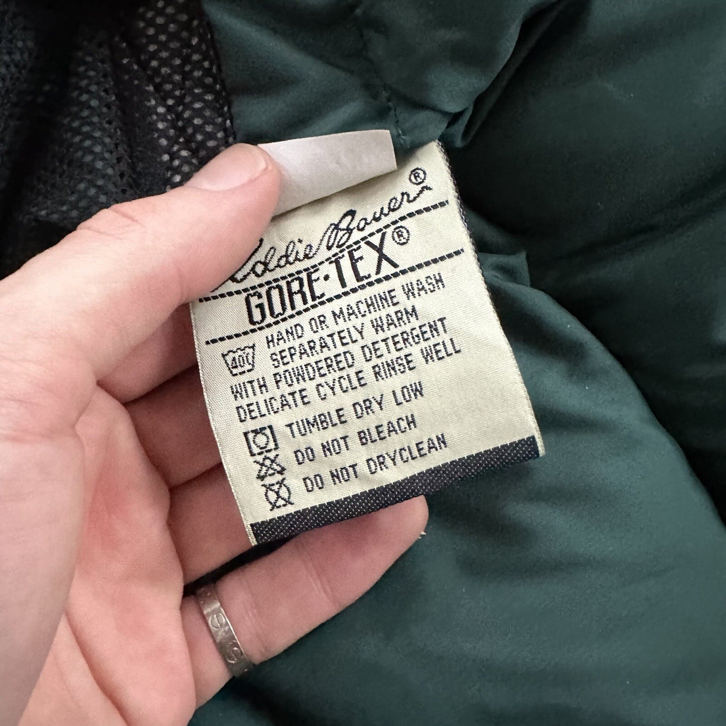 Vtg Eddie Bauer Mens L Goose Down Puffer Jacket Parka Coat Gore Tex Zip 80s 90s