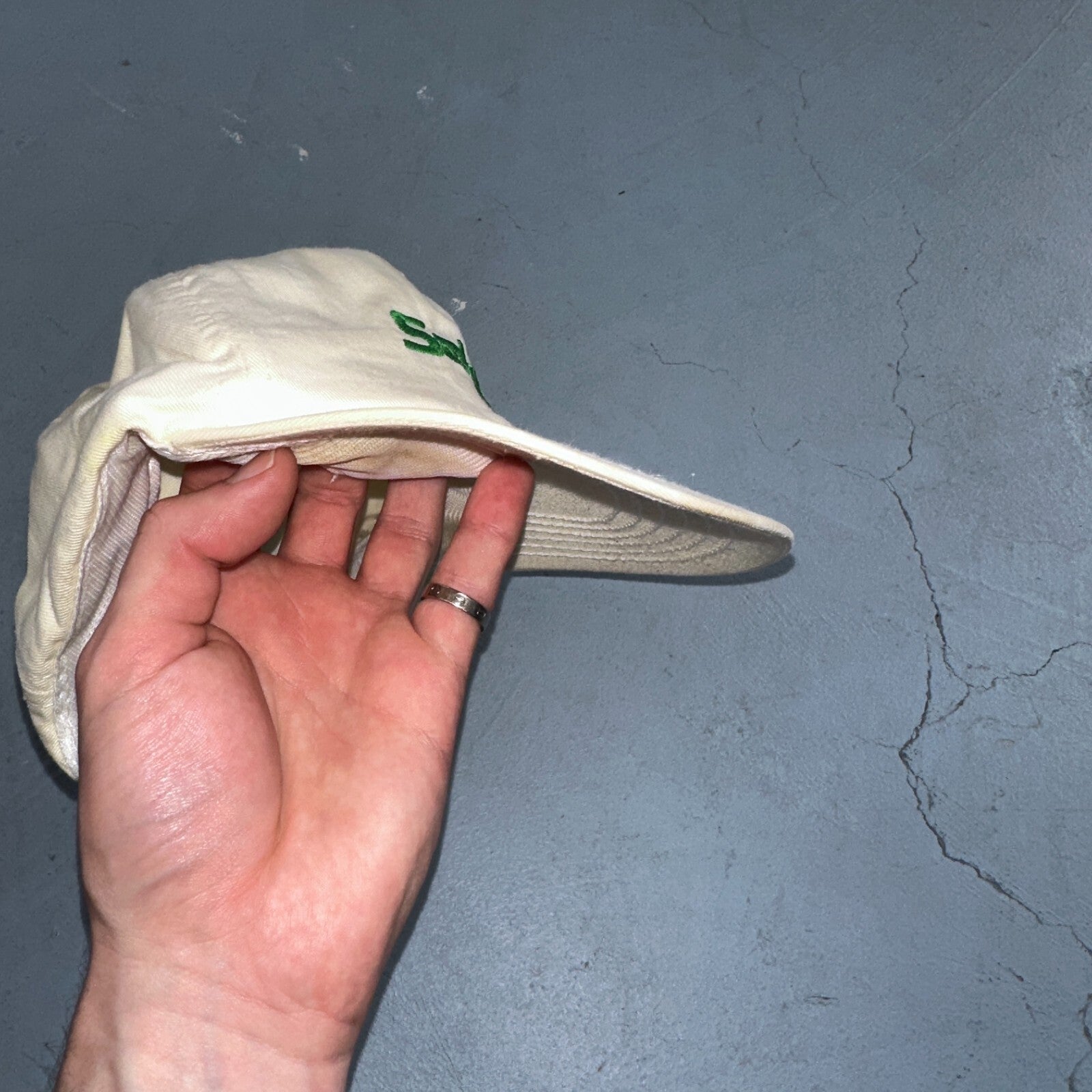 Salem Cigarettes Green VTG Hat Cap Snapback White Oregon Cool 90s Basic Logo