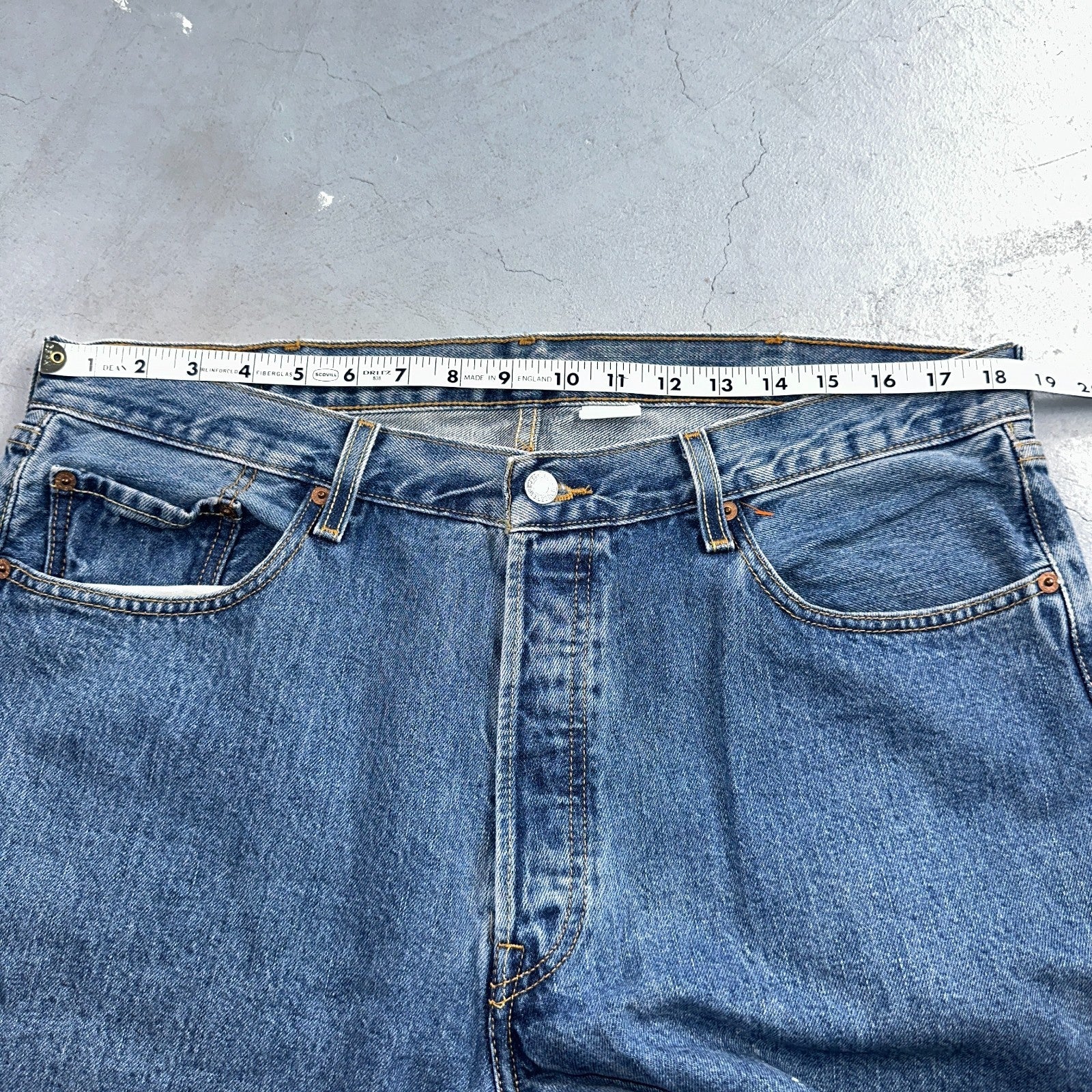 Levis 501 Vintage Y2K 90s XX Straight Leg Jeans Blue Med Wash 38x34 Act 37x33