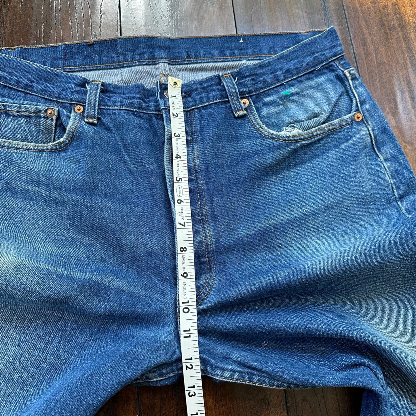 VTG 80s Levis 501 Button Fly 38x36 USA Tag Jeans Straight Wash Blue XX Act 34x31