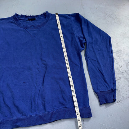 1970s VTG Blue Single V Sport Blank Sweatshirt USA Crewneck Basic 70s Jumper
