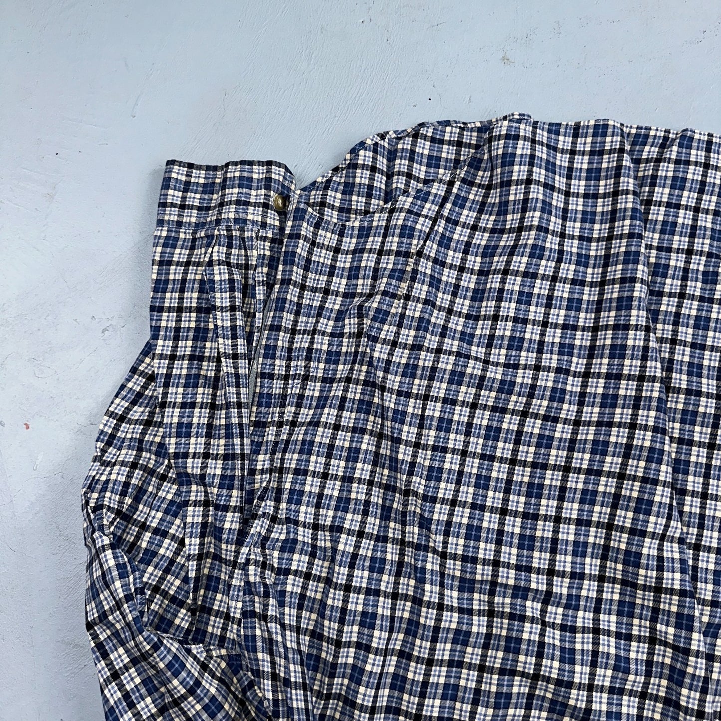 Ralph Lauren Button Up Shirt Men’s M Blue White Checker Plaid Long Sleeves