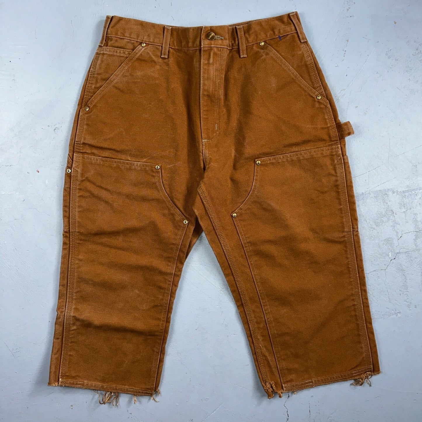 Carhartt Shorts VTG Double Knee Carpenter Pants USA B01 Brown Act 33 30x18