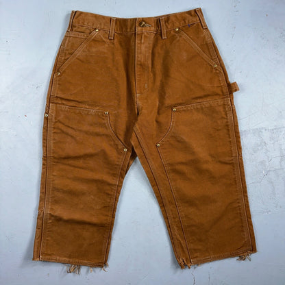 Carhartt Shorts VTG Double Knee Carpenter Pants USA B01 Brown Act 33 30x18