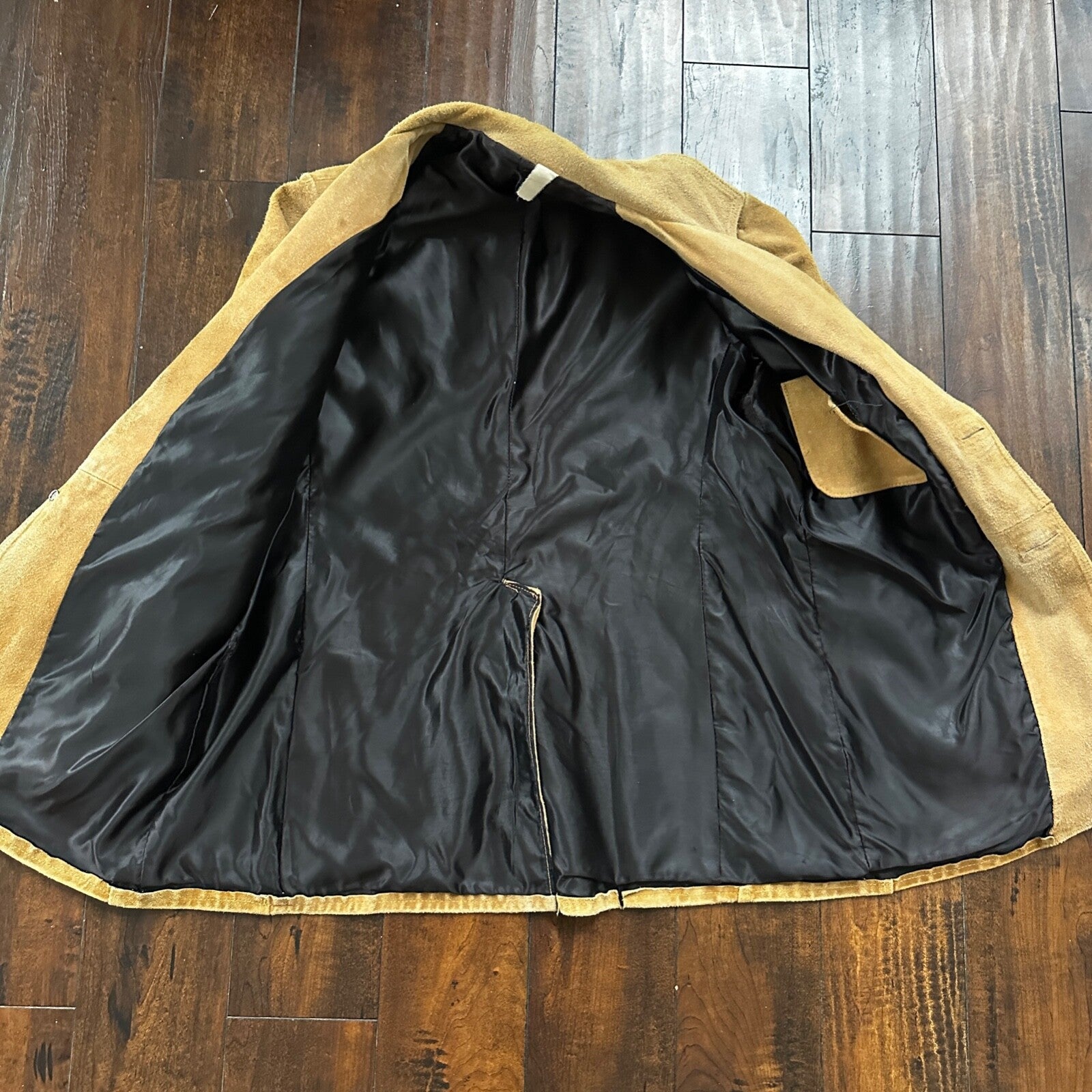 VTG 1960s Brown Leather Suede Hippie Western Coat Jacket 44 Rockabilly 60s 70s