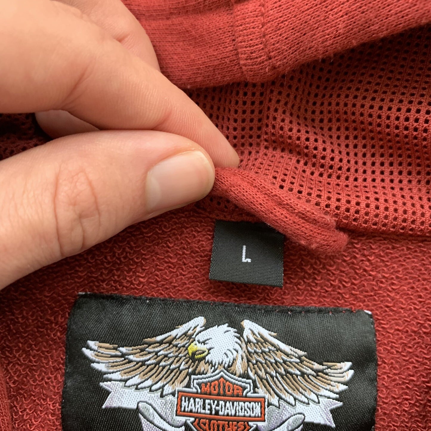 Harley Davidson Womens L Red Full Zip Fleece Vest Zipper Shirt Vintage Y2K