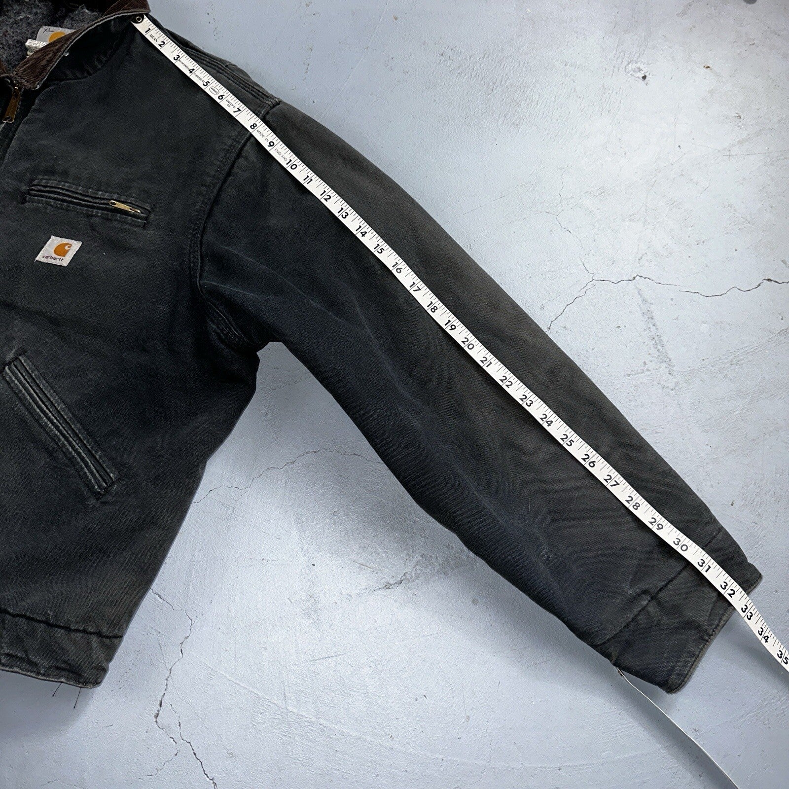 Carhartt VTG Jacket Mens 48 Black Detroit J01 Blanket Lined USA J97 BLK XL