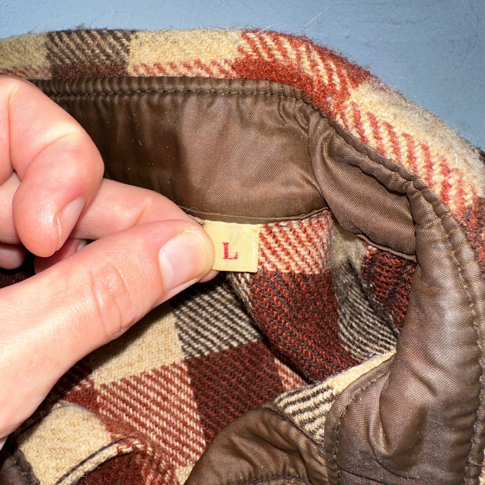 Vintage 70s Woolrich Heavy Thick Wool Plaid Brown Red Shirt Jacket XL 1970s