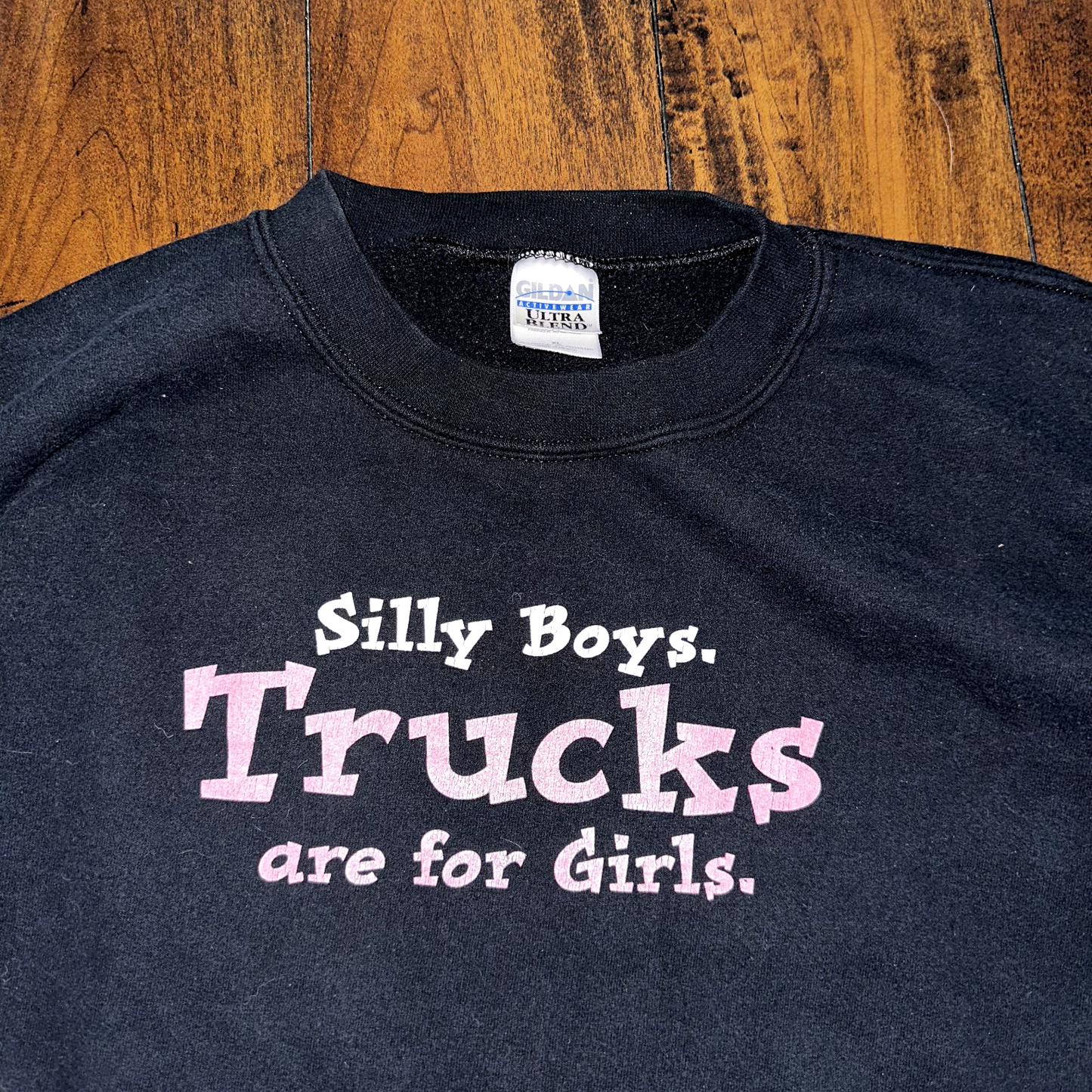Trucks 4 Girls Vintage Sweatshirt Funny Quote Trucking Highway Power Tee Y2K