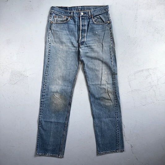 Levis 501 Vintage 90s USA XX Straight Leg Jeans 35x36 Blue Light Wash Act 32x32