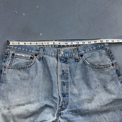 Levis 501 Vintage 90s Poland Straight Leg Jeans Blue Light Wash 36x32 Act 34x31