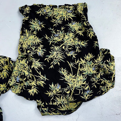 Clio VTG 2 Piece Set Blouse Shirt Pants Rayon Hawaiian Floral Boho Chic 1980s