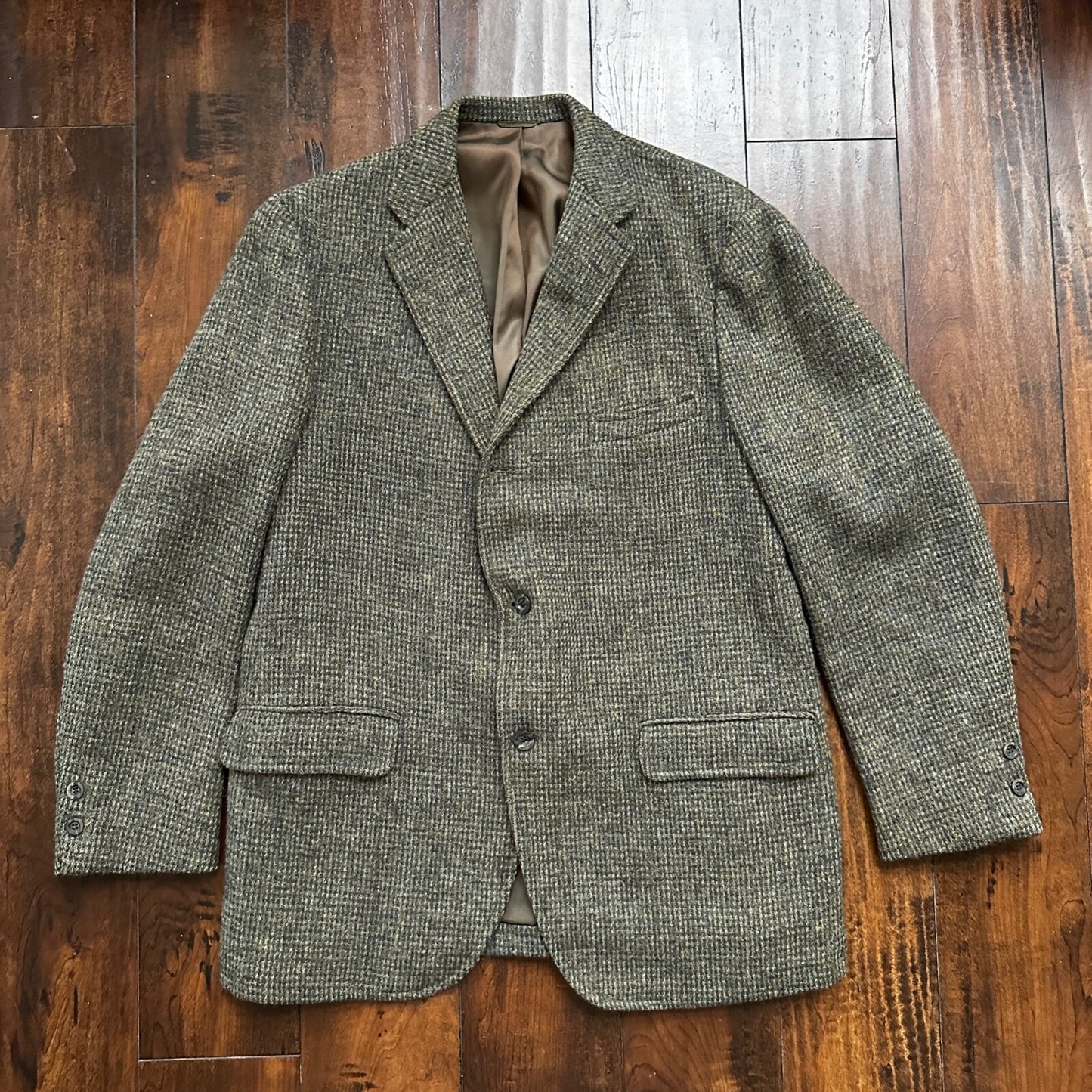 VTG Harris Tweed Sport Coat Mens 42 Scottish Wool Blazer Button Cricketer 70s