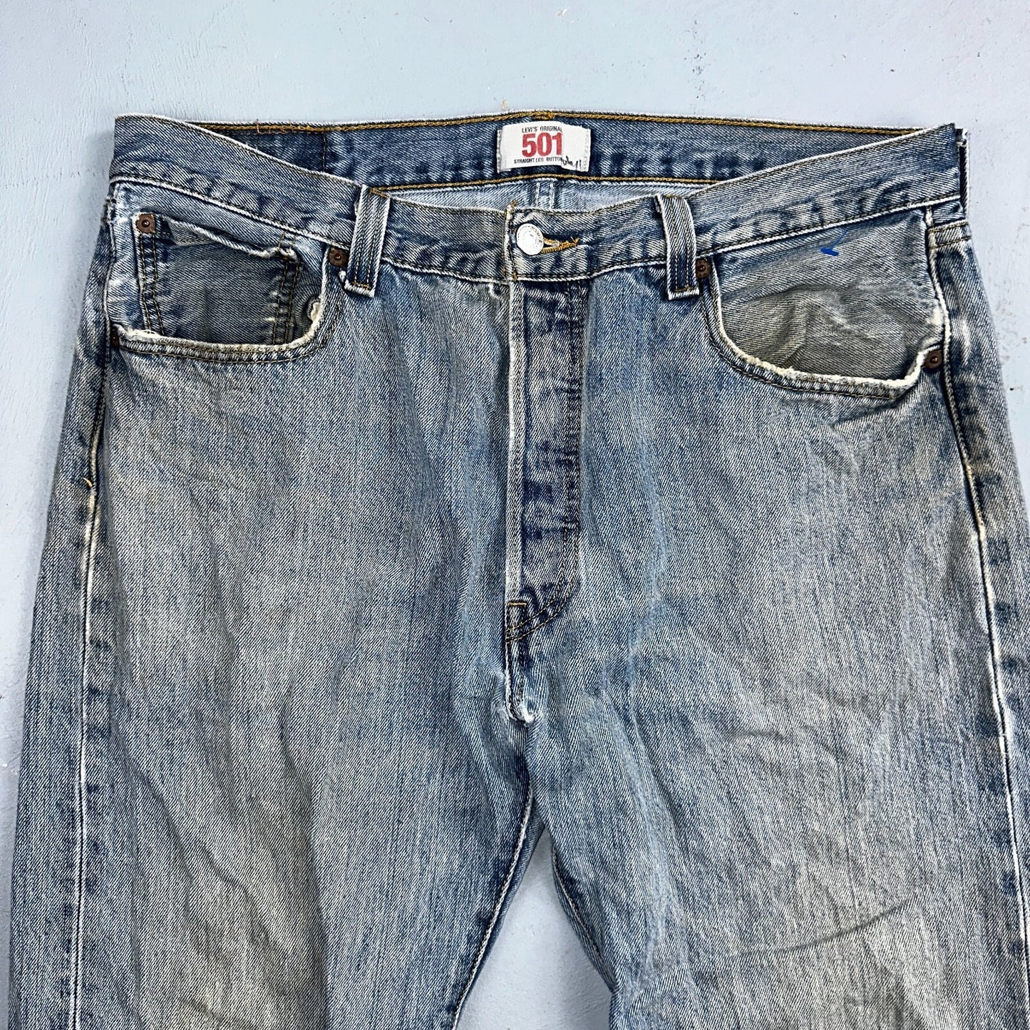 Levis 501 Vintage Y2K XX Straight Leg Jeans Blue Light Wash 36x34 Act 35x31
