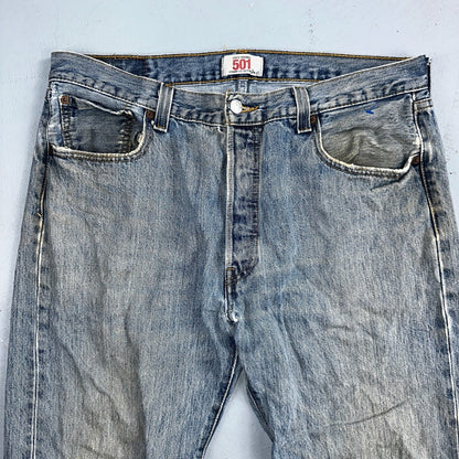 Levis 501 Vintage Y2K XX Straight Leg Jeans Blue Light Wash 36x34 Act 35x31