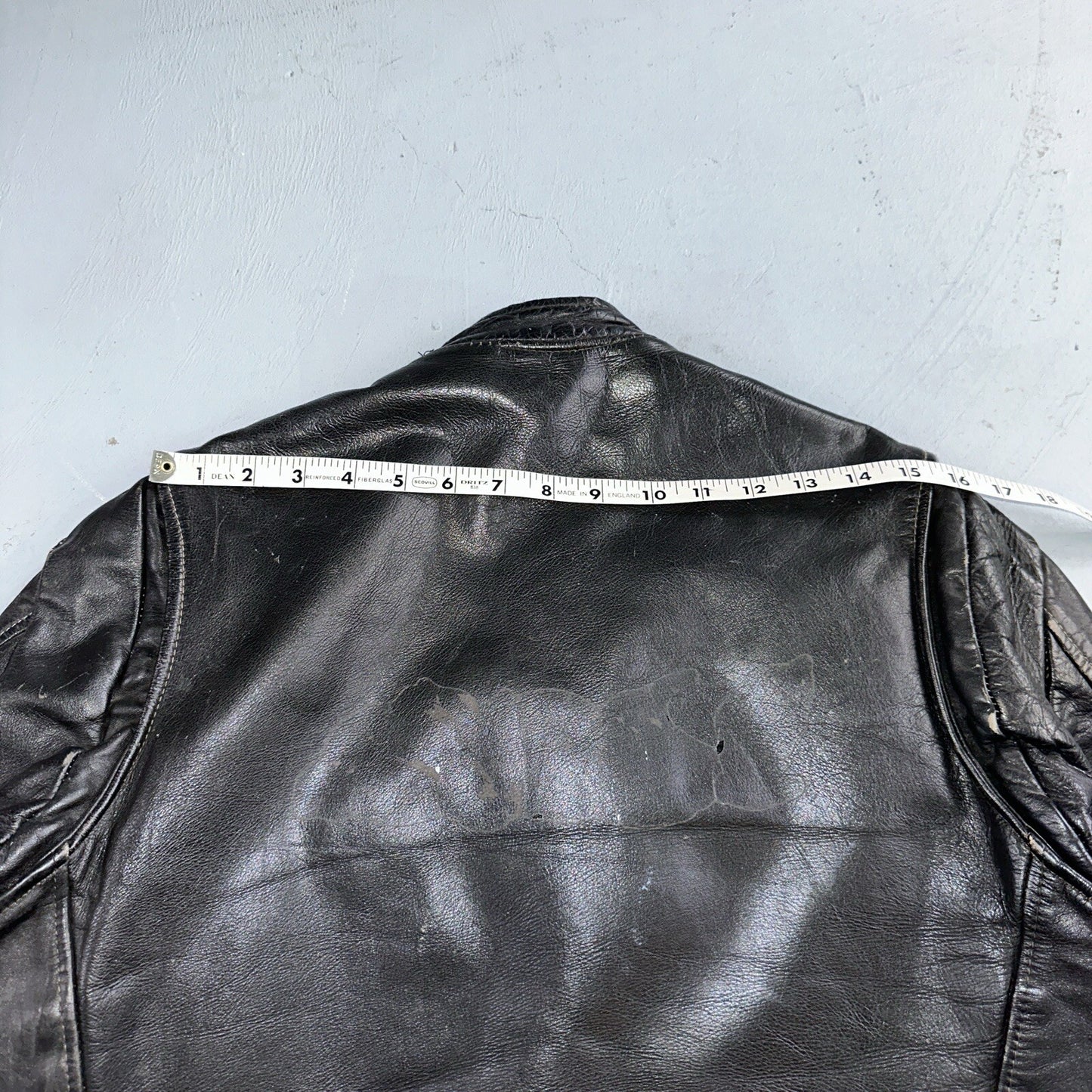 Vintage 50s 60s Black Leather Motorcycle Jacket Cafe Racer Biker 38 1950s 1960s