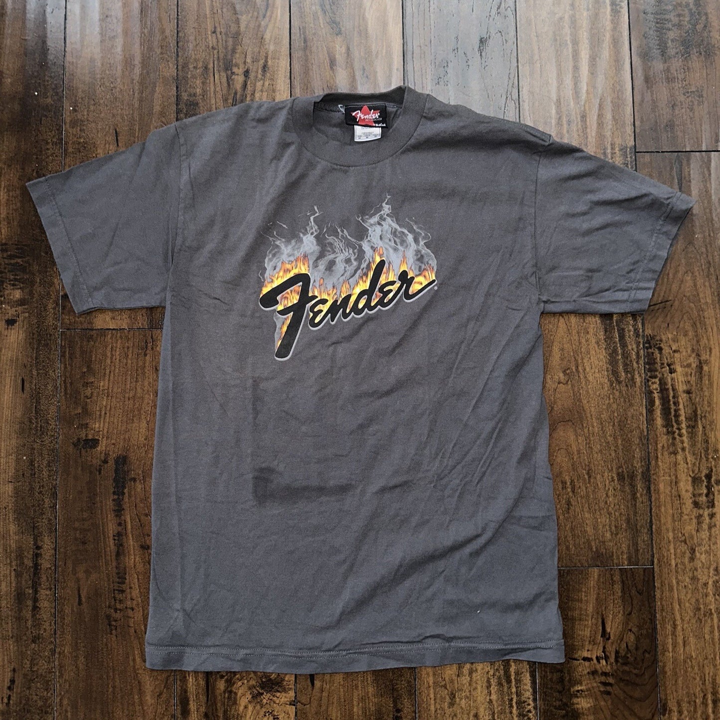 Fender Guitar Vintage Style T Shirt M Gray Band Rock Music Jimi Hendrix 90s