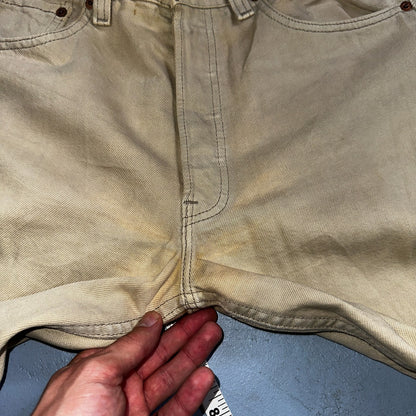 Levis 501 Vintage 90s USA XX Straight Leg Jeans Khaki Light Wash 31x30 Act 31x29