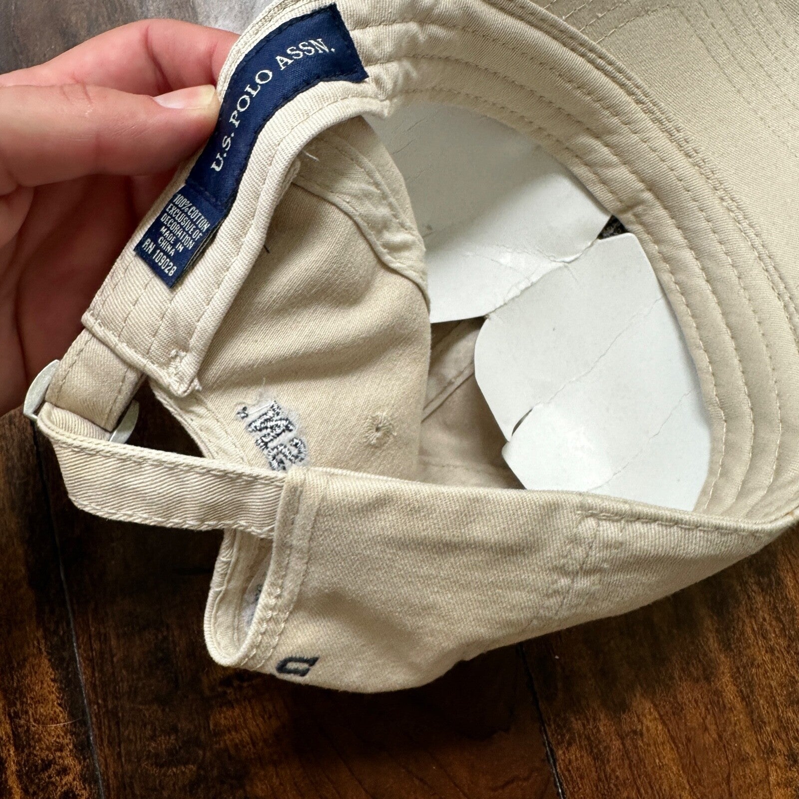 Polo Ralph Lauren Beige VTG Hat Cap Snapback Basic Logo Clean ASSN