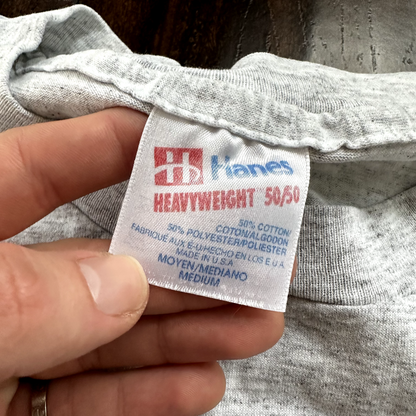 Oregon Trail West Wagons Vintage T Shirt Single Stitch State USA Cool Gray