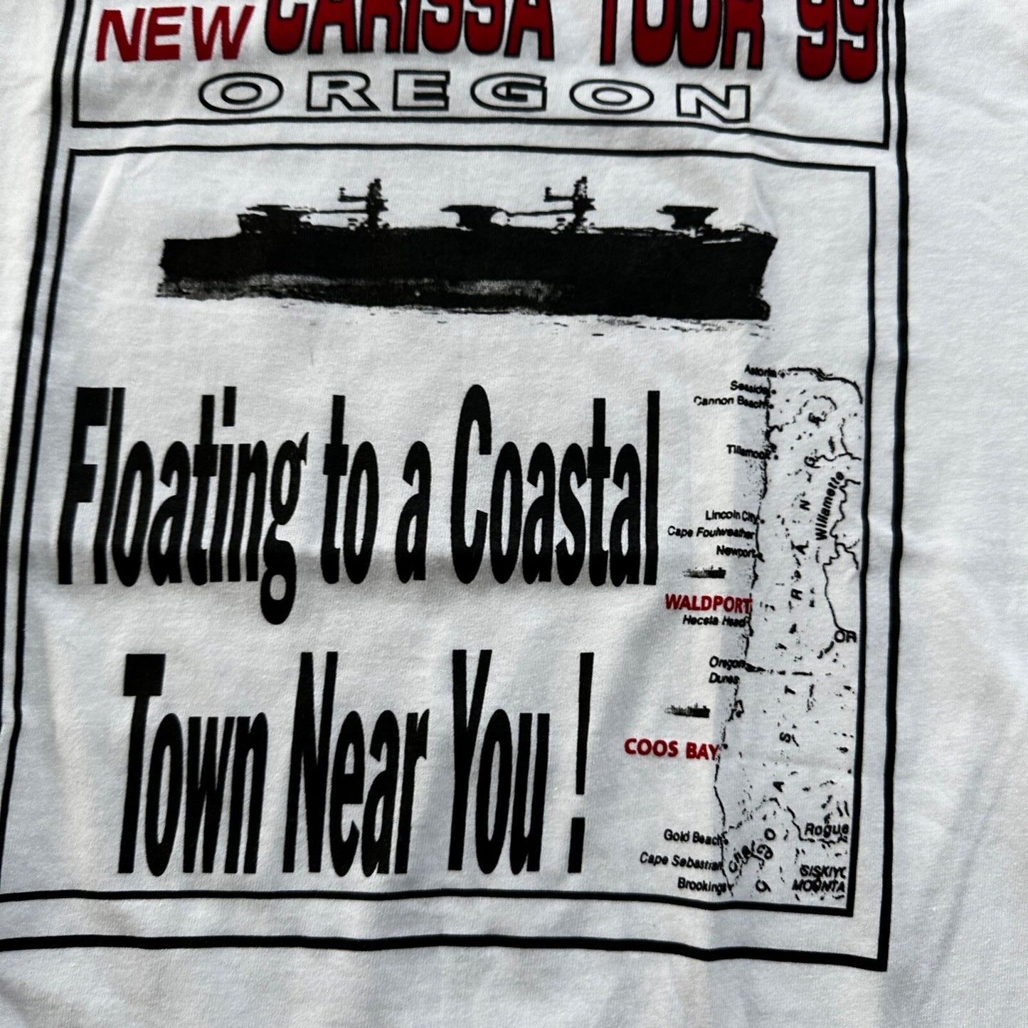 Oneita Carissa Tour 1999 Oregon Coast Vintage T Shirt 90s Single Stitch Ship Art