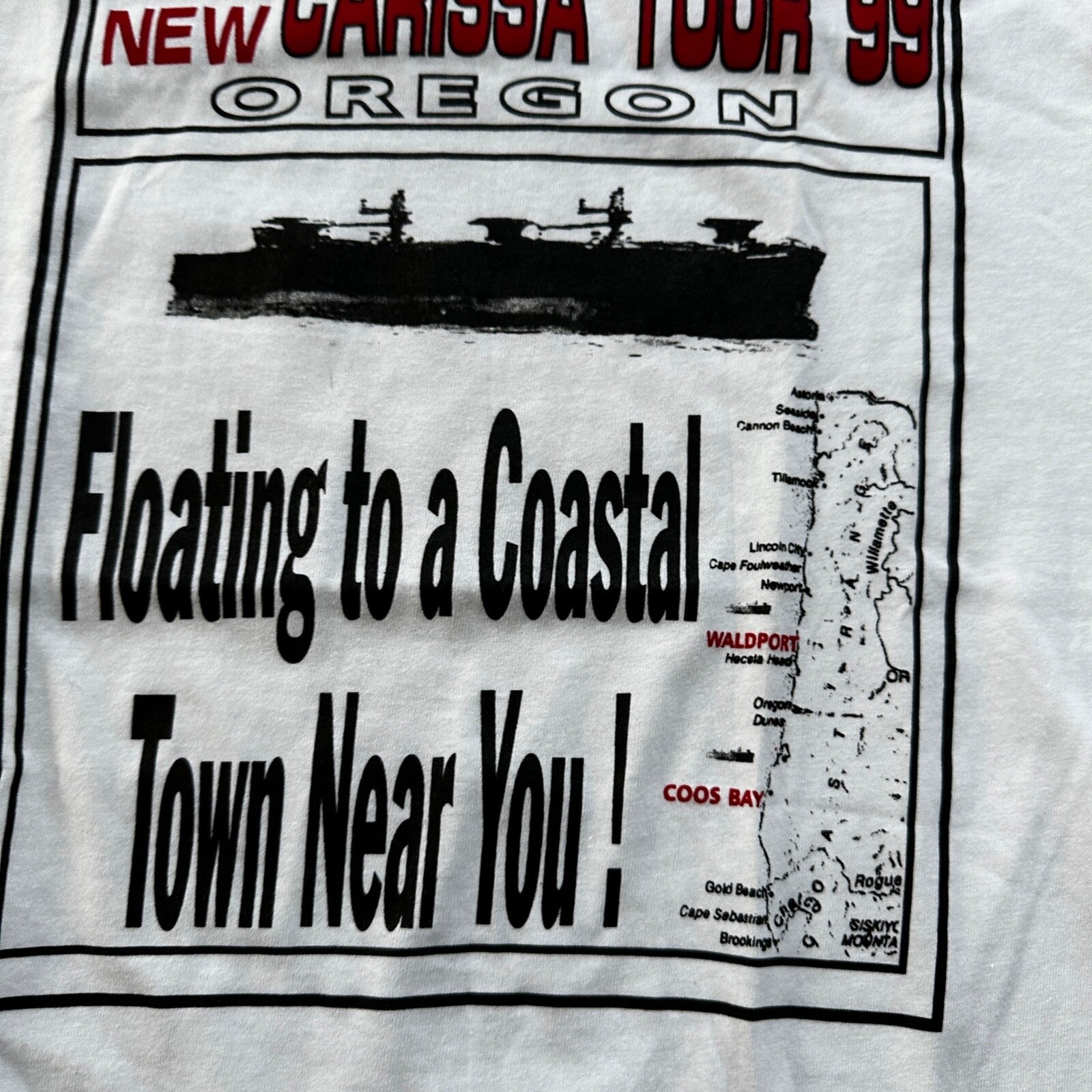Oneita Carissa Tour 1999 Oregon Coast Vintage T Shirt 90s Single Stitch Ship Art