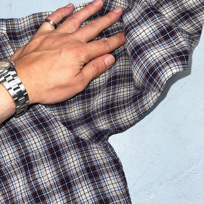 Vintage Pendleton Shirt Mens M Wool Plaid Flannel USA Button 1970s 70s Brown