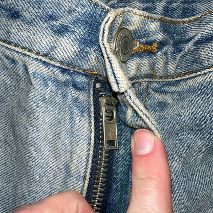 J Galt Jeans Womens Wide Leg Blue Cargo Denim Cotton Light Wash 27x30 Small