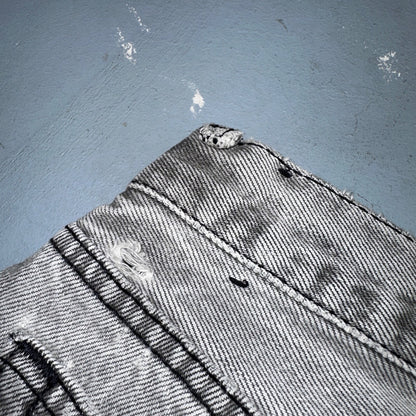 Levis 501 Vintage 90s USA XX Straight Leg Jeans Black Faded Grey Wash Act 25x30