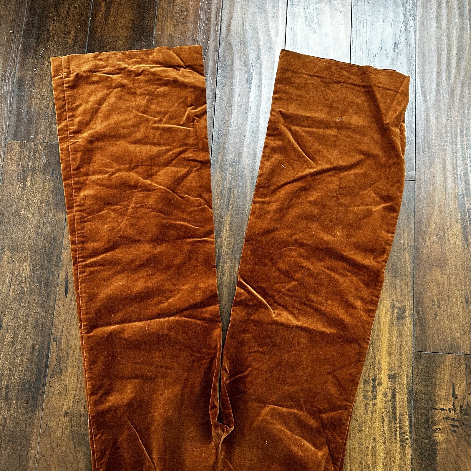 VTG Alpaq California 1970s Pants 26x31 Brown Velour High Waist Flair Rockabilly