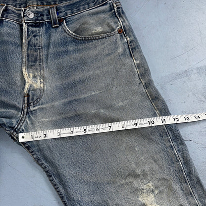 Levis 501 Vintage 90s USA XX Straight Leg Jeans Blue Med Wash 33x32 Act 32x30