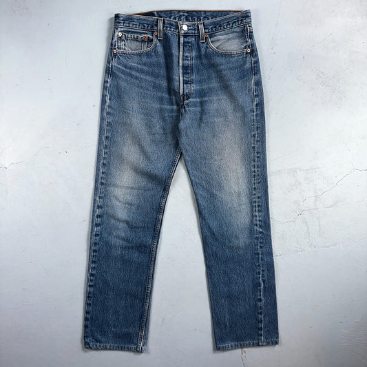 Levis 501 Vintage 90s USA XX Straight Leg Jeans Blue Light Wash 34x36 Act 32x30