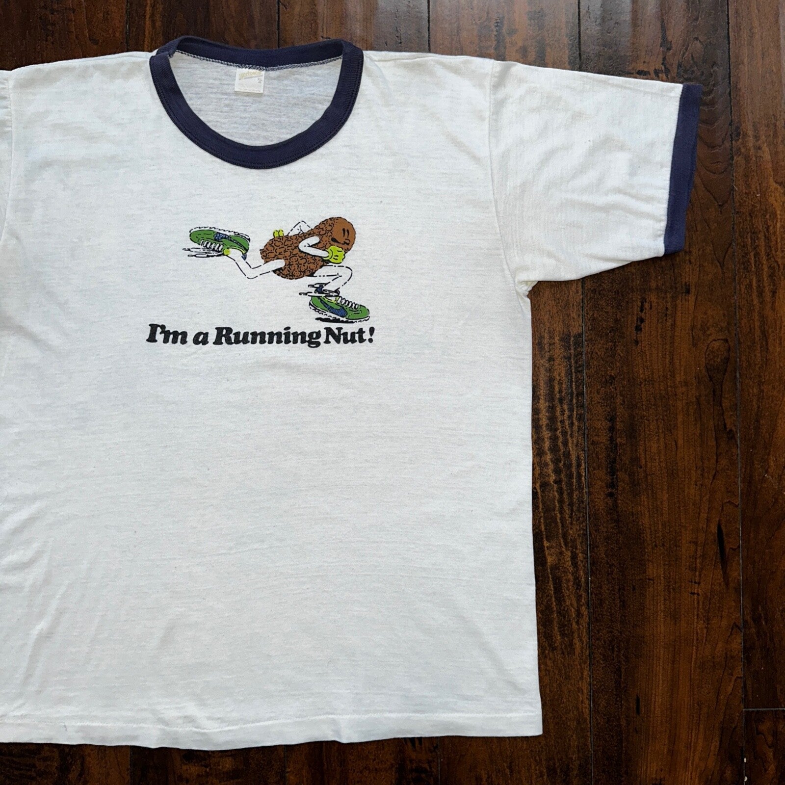 Nike Vintage 1970s RARE T Shirt Mens XL 70s Peanut A Running Nut