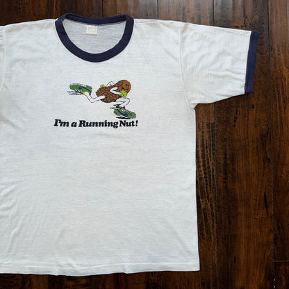 Nike Vintage 1970s RARE T Shirt Mens XL 70s Peanut A Running Nut