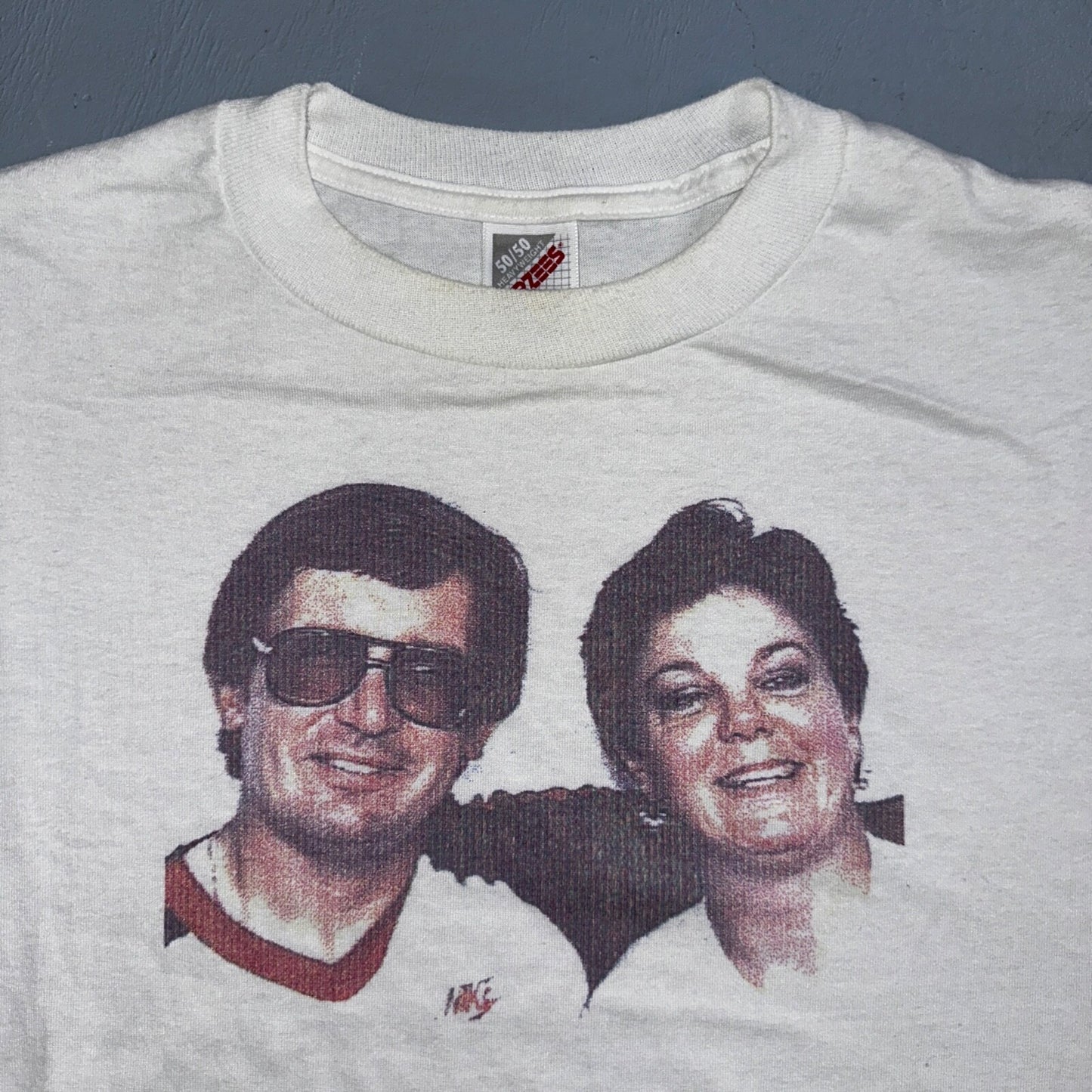 Aviator Sunglasses VTG T Shirt Family Photo 2 Random People 1970s Vibe Funny