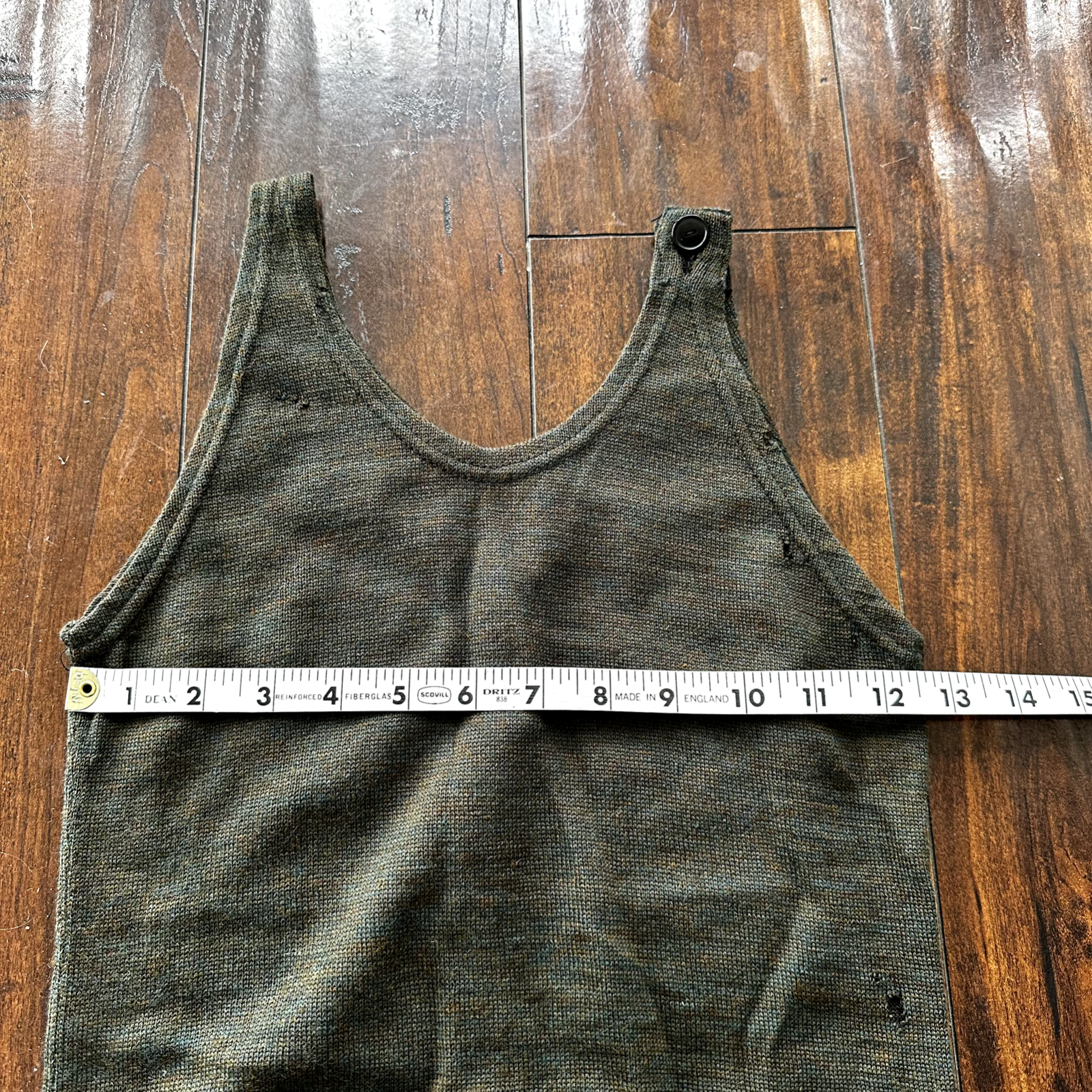 Antique 1920s Green Stripe Wool Bathing Suit Women Swimsuit Art Deco 20s 30s