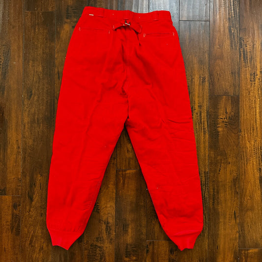 VTG Buckleback Red Layer Pants Mens Red Quilted Rockabilly 60s 70s Winter