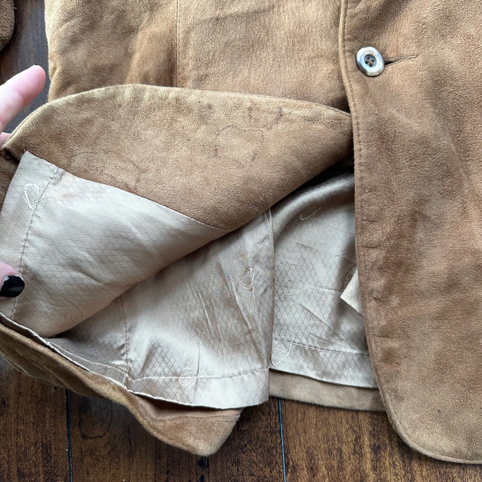 Remy Vintage Brown Suede Leather Jacket Blazer 42 80s 70s Winter Cool Rockabilly