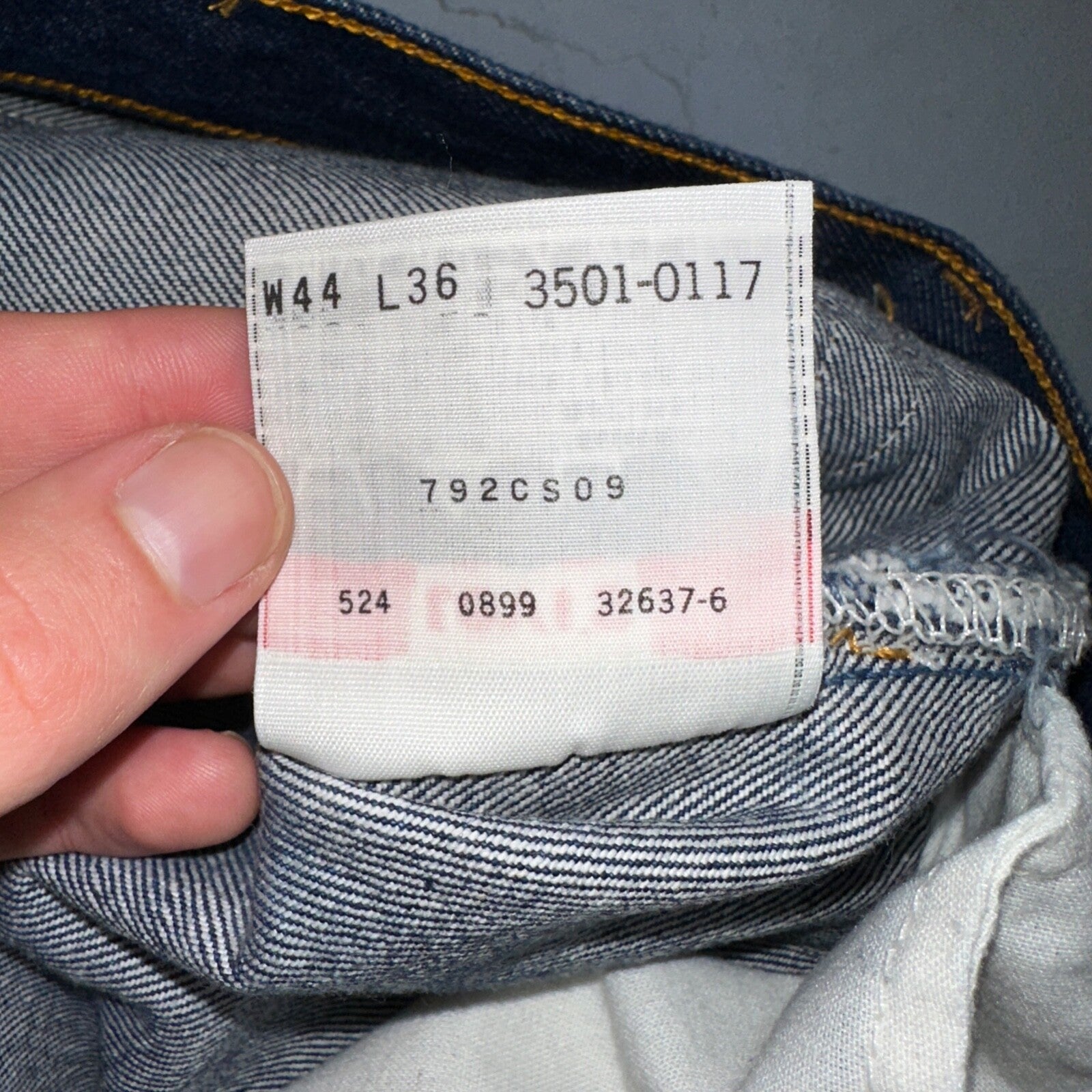 Levis 501 Vintage 90s USA XX Straight Leg Jeans Blue Dark Wash 44x36 Act 42x32