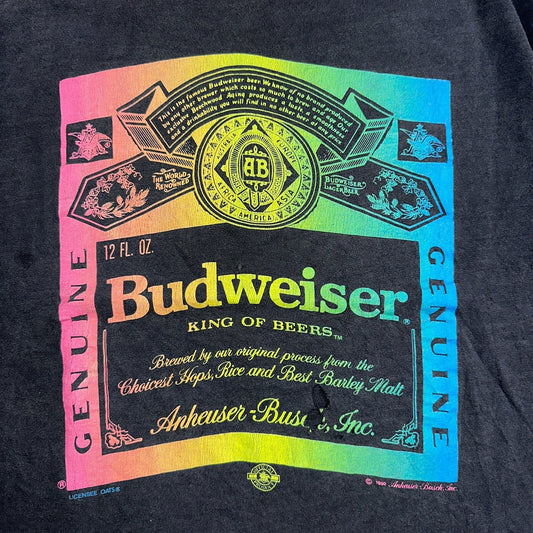 Budweiser 90s Wild Oats VTG T Shirt Single Stitch Rainbow Color Graphic Art XL