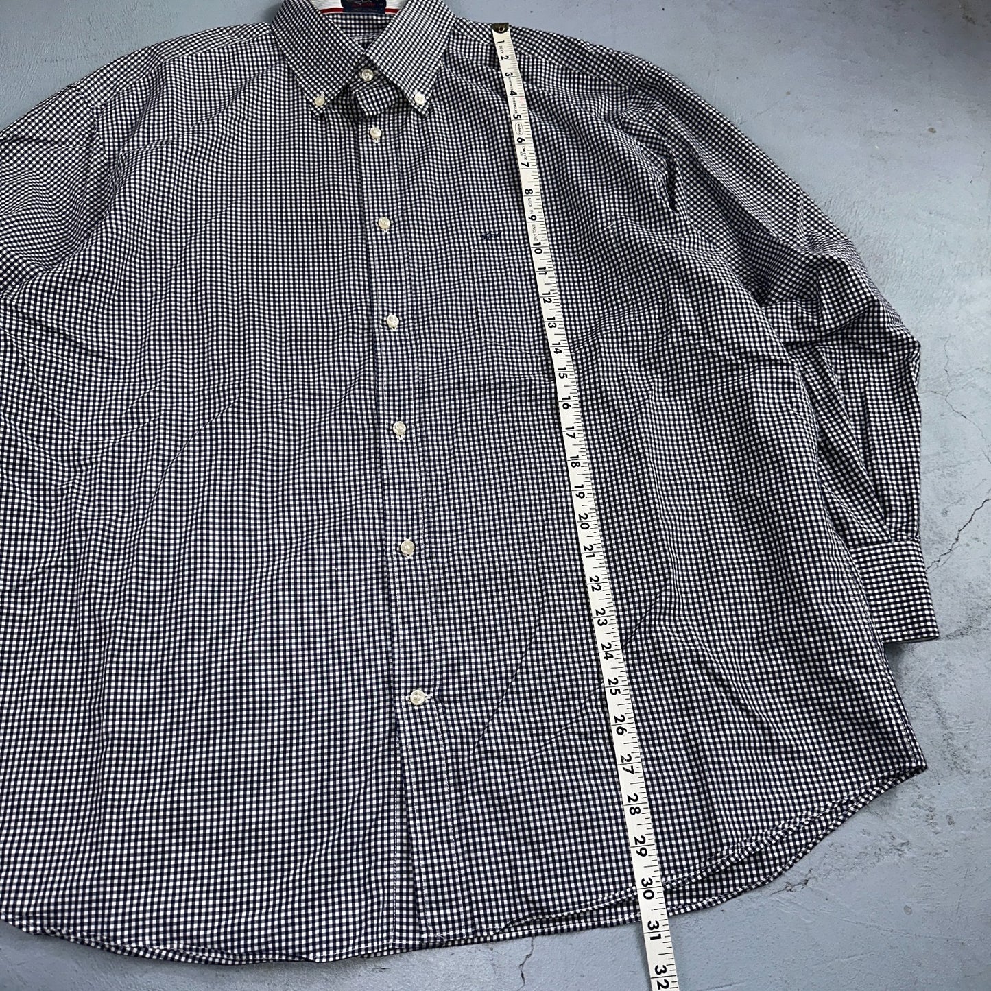 Paul & Shark Yachting Mens 44 Long Sleeve Button Down Shirt Checkered Hamptons