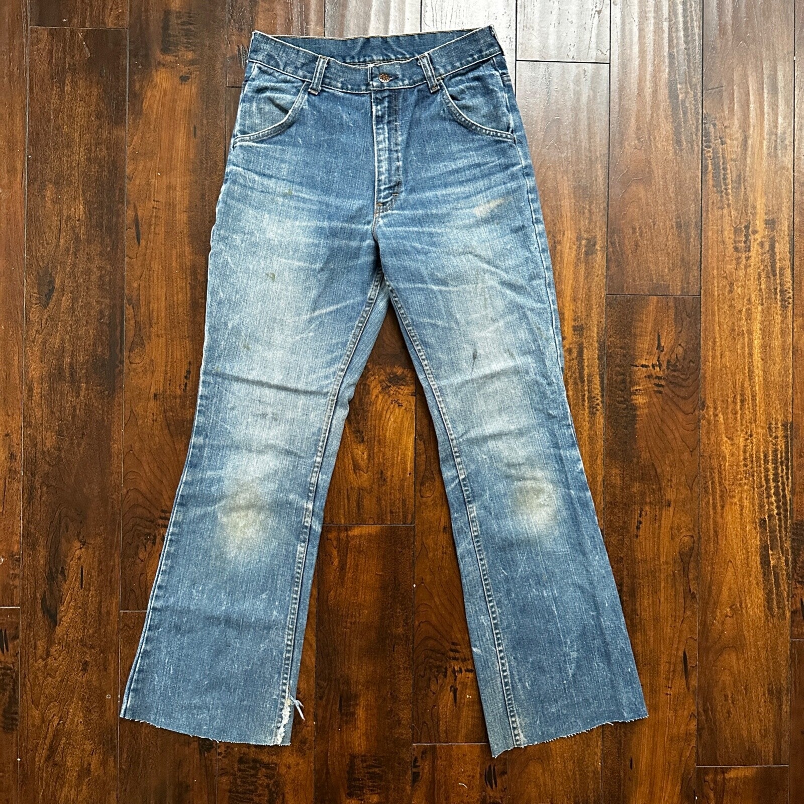 VTG Sears Put On 70s Pants 32x33 501 Bell Bottom Flare Rockabilly Cowboy 28x31