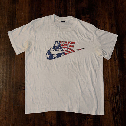 Nike Vintage RARE T Shirt Mens L Blue Tag 80s USA Flag City Series America