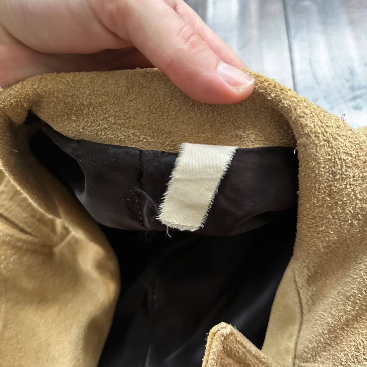 VTG 1960s Brown Leather Suede Hippie Western Coat Jacket 44 Rockabilly 60s 70s