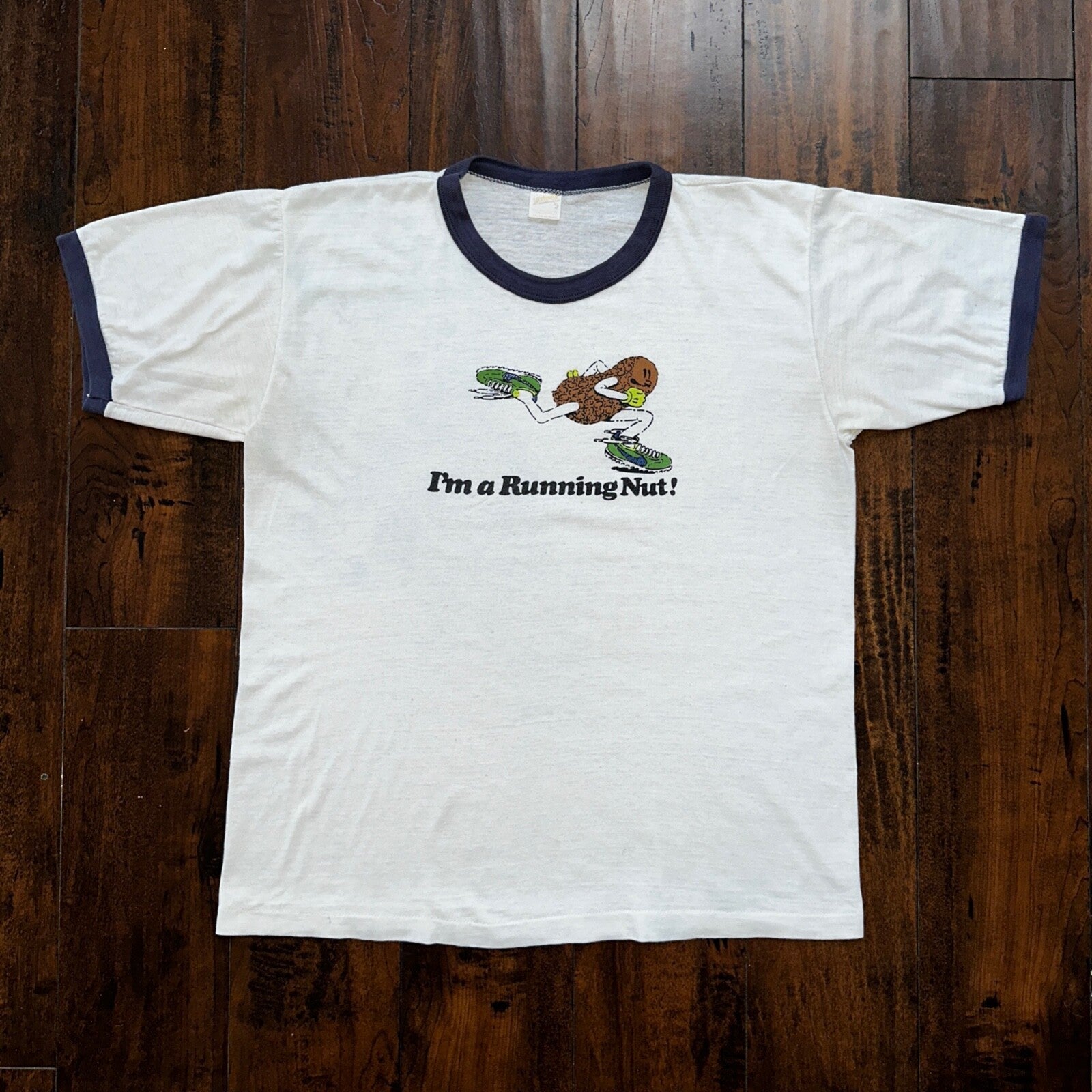 Nike Vintage 1970s RARE T Shirt Mens XL 70s Peanut A Running Nut