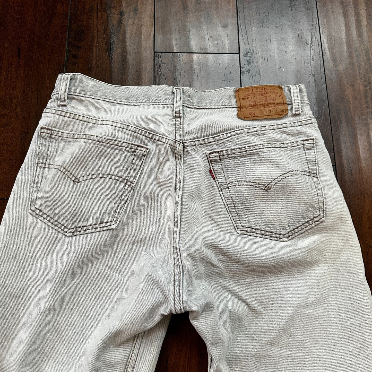 VTG USA Levis 501 Button Fly 90s Tag Jeans 80s 34x30 Act 31x28 Grey Faded White