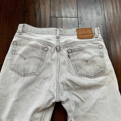 VTG USA Levis 501 Button Fly 90s Tag Jeans 80s 34x30 Act 31x28 Grey Faded White