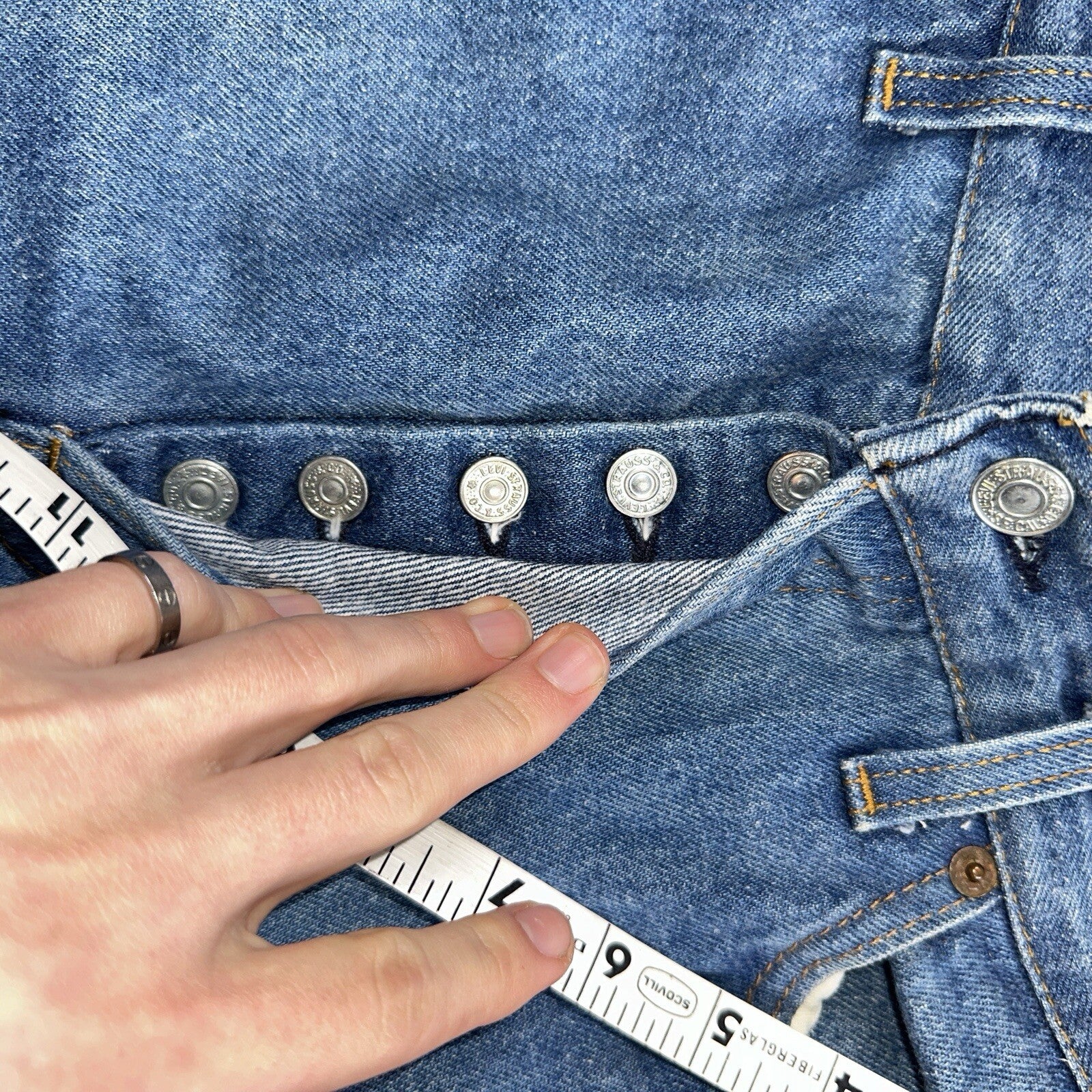 Levis 501 Vintage 80s USA XX Straight Leg Jeans Blue Med Wash High Rise 29x32