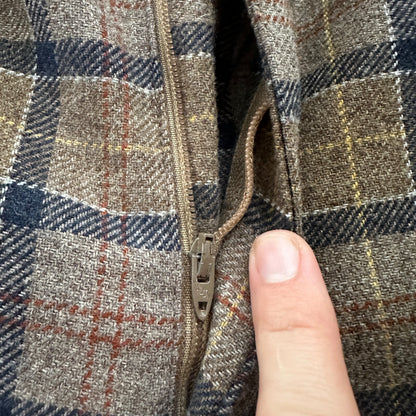 1960s 1970s Brown Sport Jacket VTG Mens Suit 44 36x28 Rockabilly Checkerboard