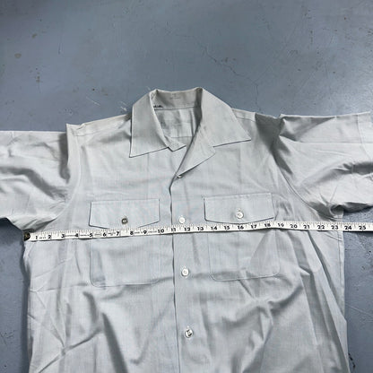 1973 US Army Vietnam War Men Blue Button Long Sleeve Shirt 16 DSA-100 1970s 70s